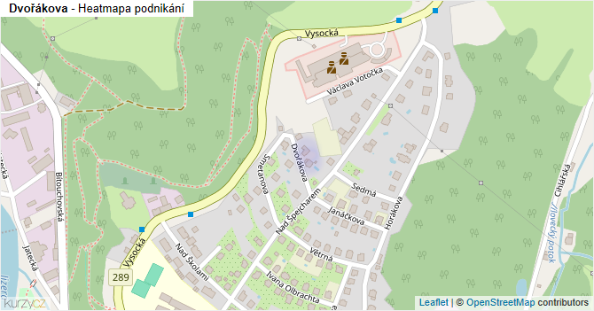 Dvořákova - mapa podnikání