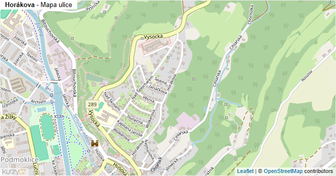 Horákova - mapa ulice