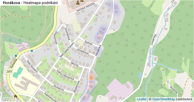 Horákova - mapa podnikání