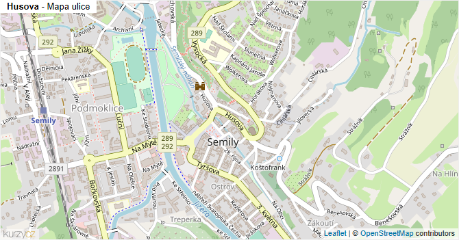 Husova - mapa ulice