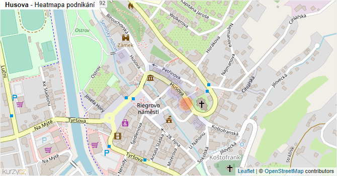 Husova - mapa podnikání