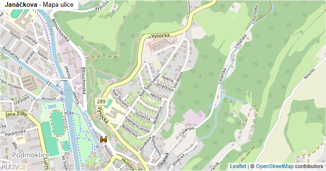 Janáčkova - mapa ulice