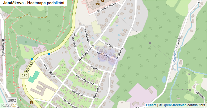 Janáčkova - mapa podnikání