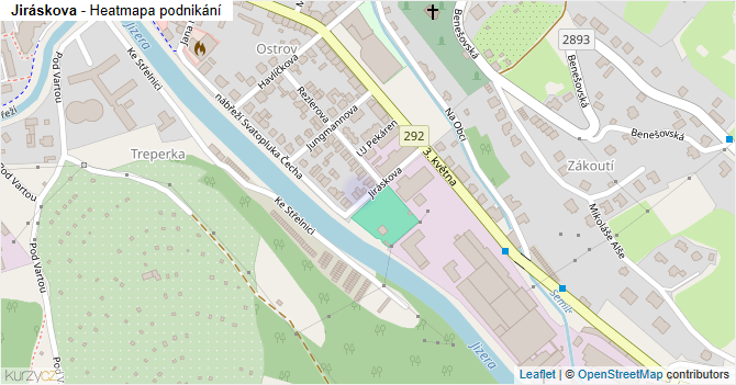 Jiráskova - mapa podnikání