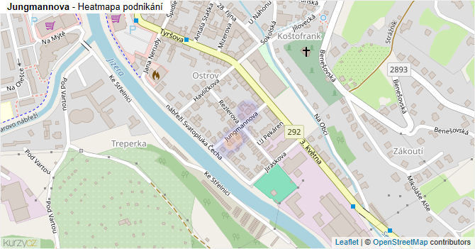 Jungmannova - mapa podnikání