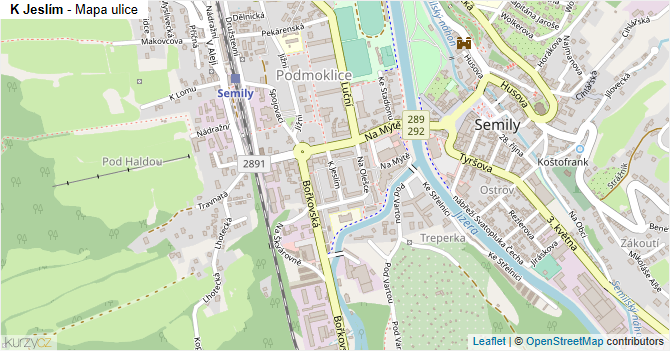 K Jeslím - mapa ulice