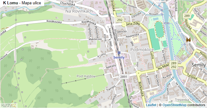 K Lomu - mapa ulice