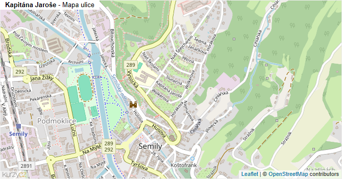 Kapitána Jaroše - mapa ulice