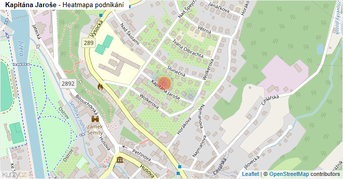 Kapitána Jaroše - mapa podnikání