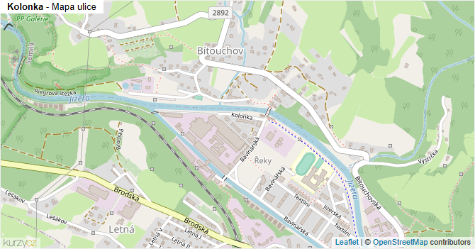 Kolonka - mapa ulice