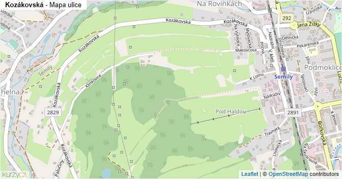 Kozákovská - mapa ulice