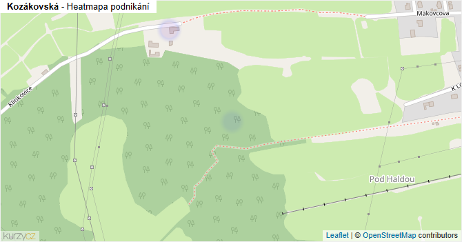 Kozákovská - mapa podnikání
