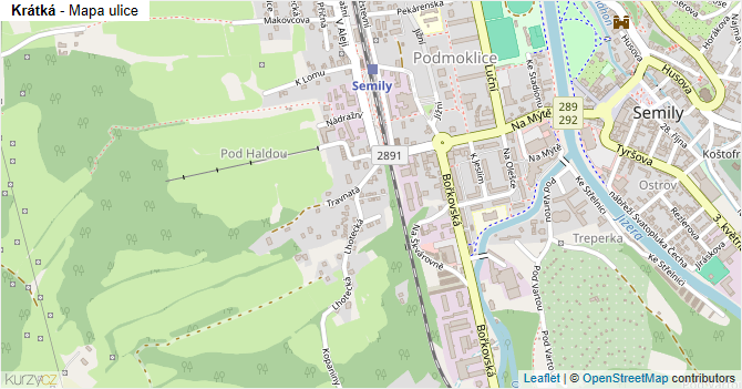 Krátká - mapa ulice
