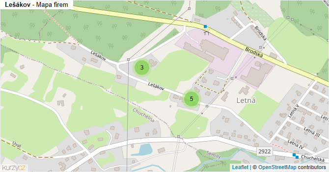 Lešákov - mapa firem