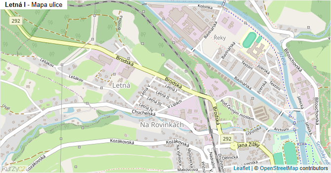 Letná I - mapa ulice