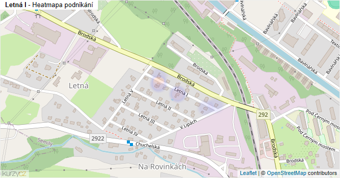Letná I - mapa podnikání