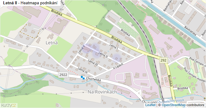 Letná II - mapa podnikání