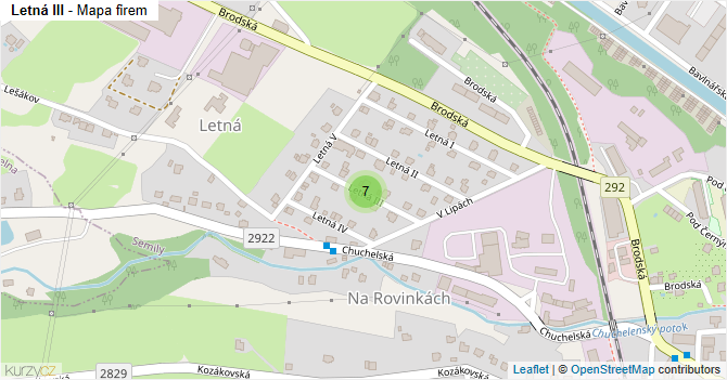 Letná III - mapa firem