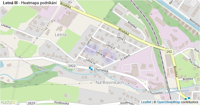 Letná III - mapa podnikání