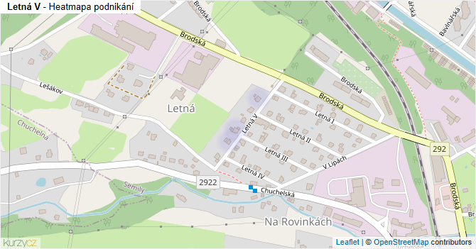 Letná V - mapa podnikání