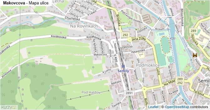 Makovcova - mapa ulice