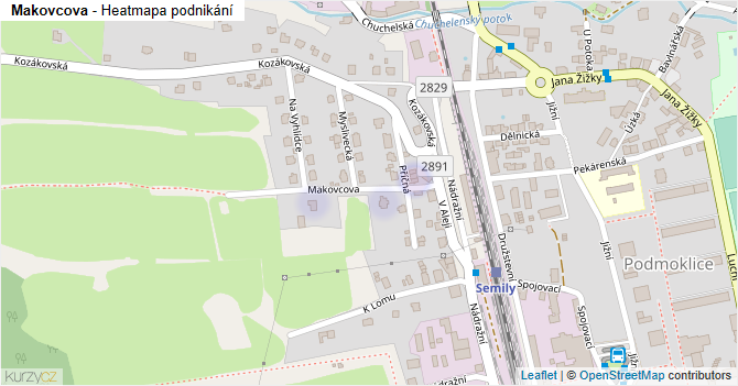 Makovcova - mapa podnikání