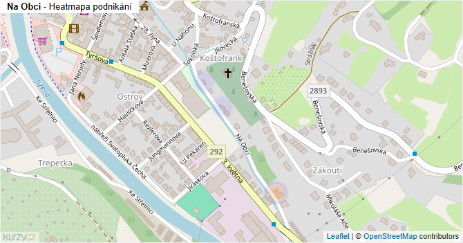Na Obci - mapa podnikání