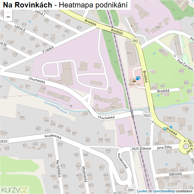 Mapa Na Rovinkách - Firmy v ulici.