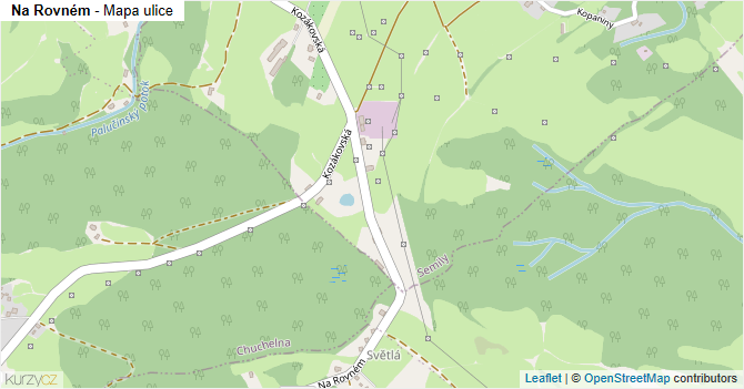 Na Rovném - mapa ulice