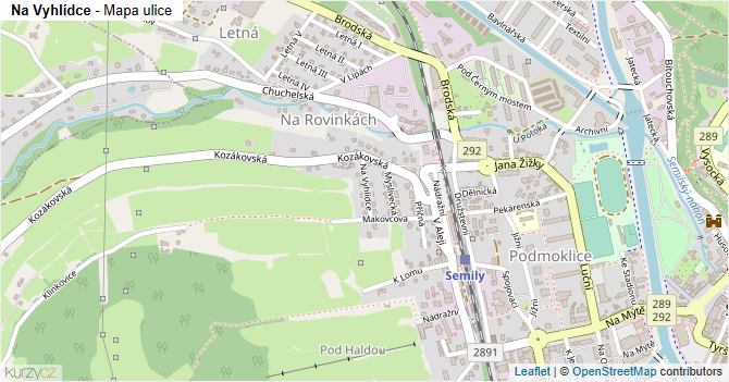 Na Vyhlídce - mapa ulice