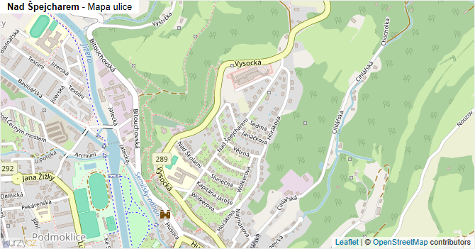 Nad Špejcharem - mapa ulice