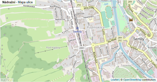 Nádražní - mapa ulice