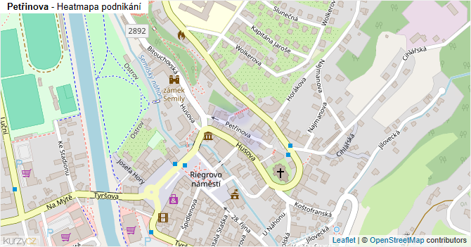Petřinova - mapa podnikání