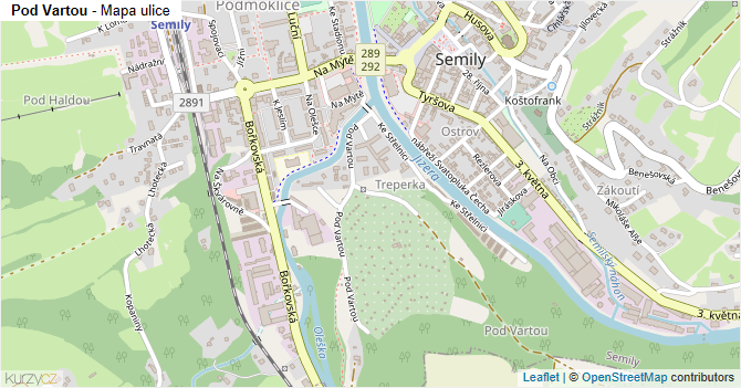 Pod Vartou - mapa ulice