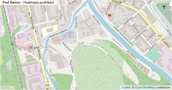 Pod Vartou - mapa podnikání