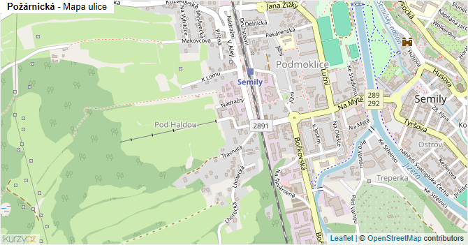 Požárnická - mapa ulice