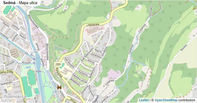 Sedmá - mapa ulice
