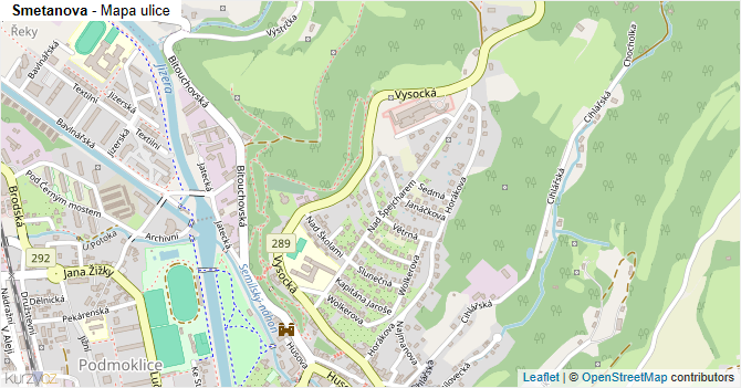 Smetanova - mapa ulice