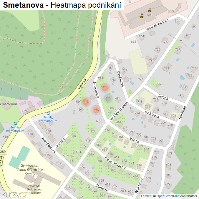 Mapa Smetanova - Firmy v ulici.