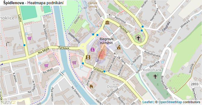 Špidlenova - mapa podnikání
