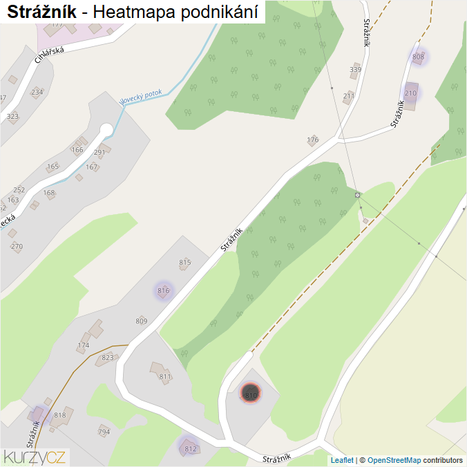 Mapa Strážník - Firmy v ulici.