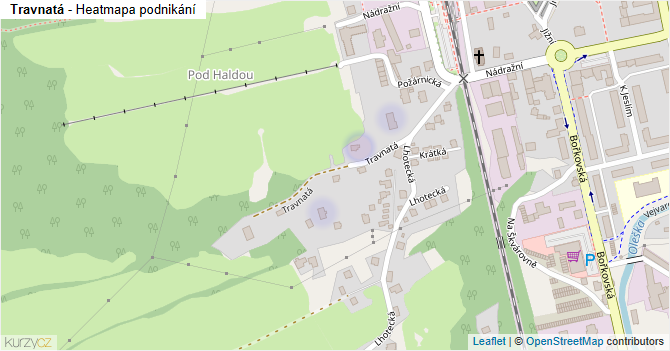 Travnatá - mapa podnikání