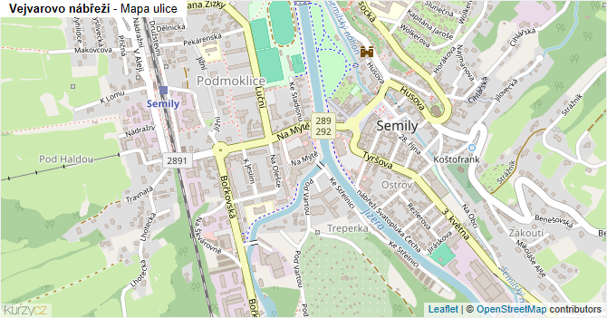 Vejvarovo nábřeží - mapa ulice