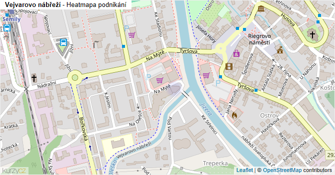 Vejvarovo nábřeží - mapa podnikání