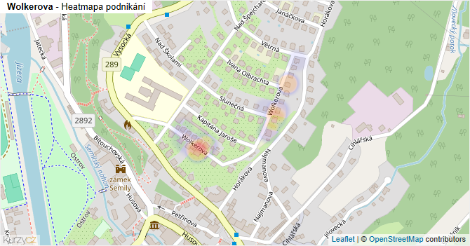 Wolkerova - mapa podnikání