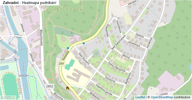 Zahradní - mapa podnikání