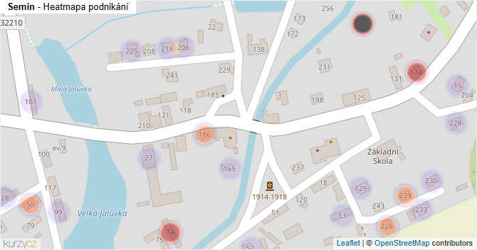 Semín - mapa podnikání