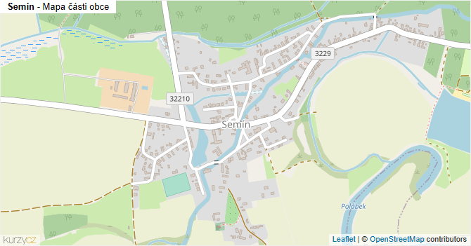 Semín - mapa části obce