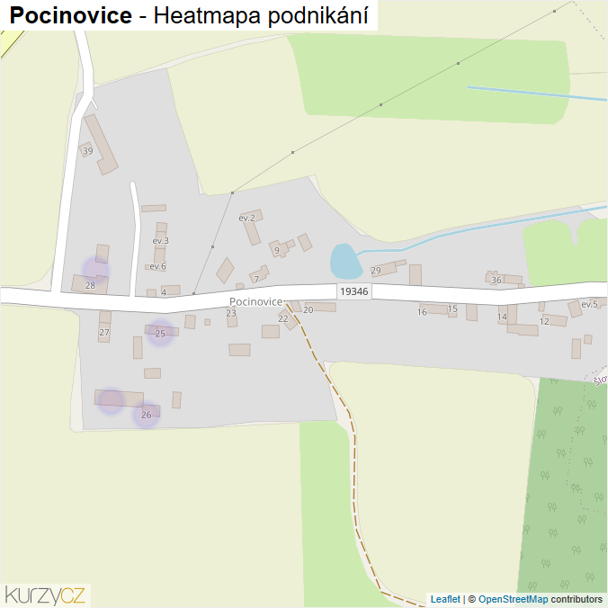 Mapa Pocinovice - Firmy v části obce.