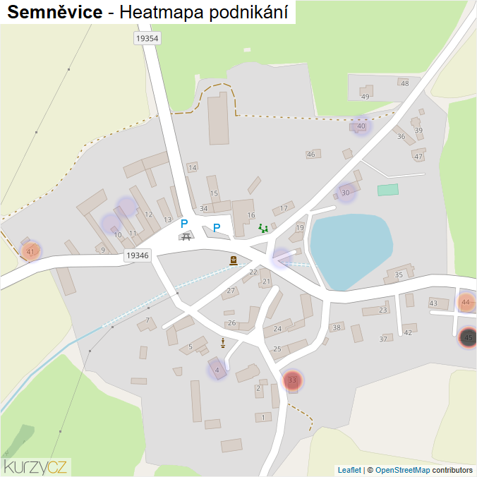 Mapa Semněvice - Firmy v části obce.